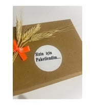Sizin İçin Paketlendim Siyah Kalın Yazılı Yuvarlak Yapışkanlı Etiket 4x4 cm 120 adet