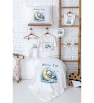 Pia Baby Premium %100 Pamuk Yenidoğan Erkek Bebek Hastane Çıkışı Hediyelik Set 5089-02 (Ekru)