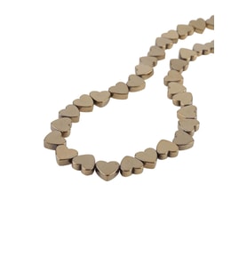 6 MM Kalp Hematit Dizi Doğaltaş - DZ4274 (Sarı)