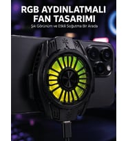 RGB Fan Aydınlatmalı Sessiz Çalışan Telefon Soğutucu
