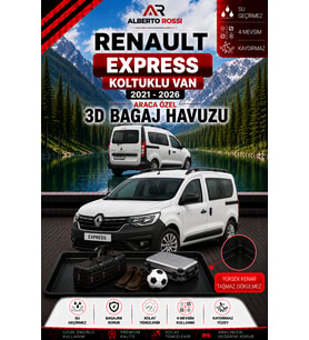 Renault Express Koltuklu Van 2021 - 2026 Araca Özel 3D Bagaj Havuzu
