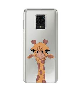 Redmi Note 9 Pro / 9s Uyumlu Zürafa Tasarımlı Şeffaf Telefon Kılıfı