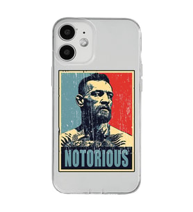 Iphone 12 Uyumlu Conor Mcgregor Notorious Desenli Şeffaf Telefon Kılıfı