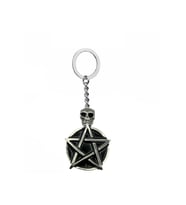 Siyah Skull Pentagram Gothic Figürlü Unisex Anahtarlık – Gotik, Antik ve Mistik Tasarım