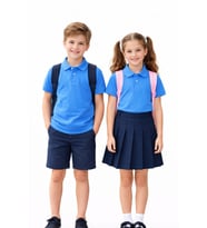 Erkek Kız Çocuk Polo Yaka Kısa Kollu Tişört BGL-ST05505 (Turkuaz)