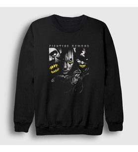 Presmono Unisex Siyah Fighting Demons Juice Wrld Sweatshirt 302617tt