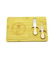 Bıçak Sağ 19X29CM -1.5CM Ahşap Bambu Kahvaltı Peynir Sunum Tabak 2PEYNİR Bıçak=ahşap Saplı