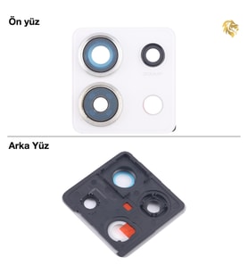 Xiaomi Redmi Note 13 Pro 5G Uyumlu Kamera Lensi Full Beyaz Kamera Camı Çerçeveli Kamera Lens Kapağı