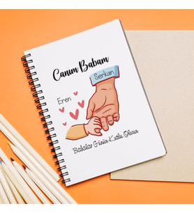 Babalar Günü Tasarımlı Defter Kişiye Özel