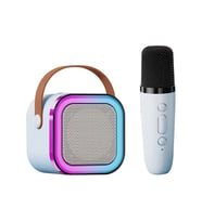 K12 Mini Taşınabilir Karaoke Seti - Rgb Işıklı Bluetooth Hoparlör Ve Kablosuz Mikrofon, Se Çok Renkli