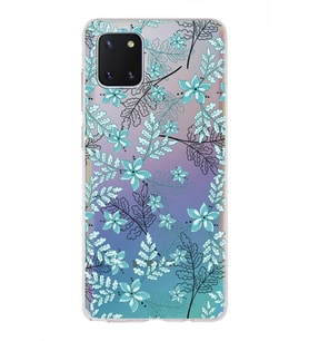 Samsung Galaxy Note10 Lite Floral Su Yeşili Tasarımlı Şeffaf Kılıf