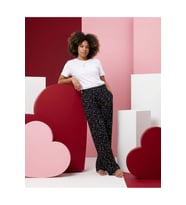 Kadın Büyük Beden Pamuklu Pijama Altı Lastikli Bel Rahat Kesim Battal Boy Soft Örme