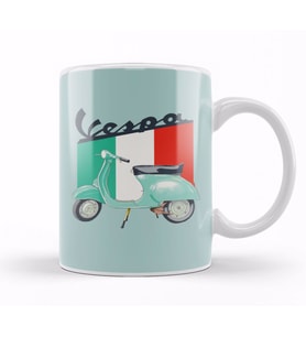 Logo Vespa Kupa Bardak Porselen
