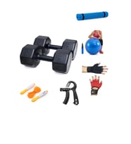 PS SPOR 8 KG DAMBIL X 2 ADET = 16 KG + 5 ÇEŞİT PLASTES VE EGZERSİZ SETİ