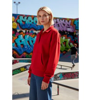 Kadın Polo Yaka Düşük Kol Geniş Kesim Örme Sweatshirt Fonksiyonel Dayanıklı Kaliteli Rahat