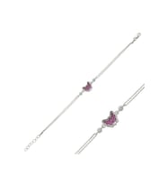 Gümüş Pembe Kelebek Kadın Bileklik CSR2181578