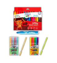 Keçeli Kalem Seti 6 Neon - 6 Pastel ve 12 Renk Jumbo Keçeli Kalem Pensan Keçeli Kalem 1 Paket (Karışık)