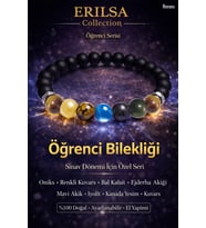 Sertifikalı Doğal Taş Öğrenci Bilekliği 7 Çakra Enerji Bileklik Oniks Kuvars Akik İyolit Yeşim Taşı (Çok Renkli)