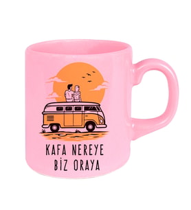 Renkli Seramik kupalar (istenilen baskıyla) (Pembe)