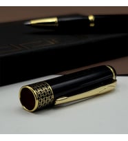 Gold İşlemeli Siyah Metal Roller Kalem