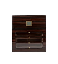PremiumQuality Vitacura 4 Çekmeceli İçi Ledli Kahverengi Sedir Humidor Puro Kutusu TR9825