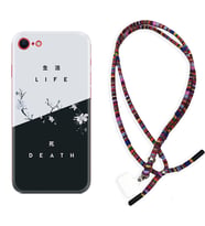 Apple iPhone 5 6 7 8 Plus Se XR Kılıf Boyun Asklı Rasta Silikon Life and Death 1339
