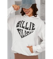 Tasarım Kalp Temalı Billie Eilish Baskılı Unisex Oversize Şarkıcı Hoodie