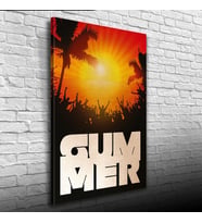 Turuncu ve Siyah Tonlarda Summer Afiş Görseli Kanvas Tablo 50 x 70