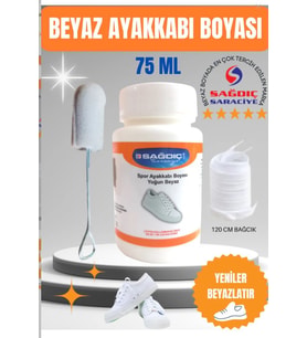 ağdıç Saraciye Spor Beyaz Yoğun Beyaz Spor Deri Ayakkabı Boyası 75 Ml 1 Çift Bağcık SGDCPS010