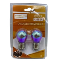 Diadem Ampul Krom Amber Çift Duy Park Sinyal Stop Ampulü 1016 12V21/5W Turuncu Işık Düz Tırnak 2'li