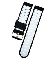 22 mm  akilli-saat-icin-22mm--desenli-siyah beyaz    -silikon-saat-kordonu-  11111