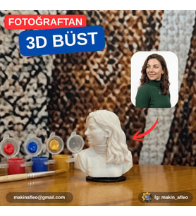 MakinaFleo Kişiye Özel Tek Kişilik Büst Figürü (10cm)