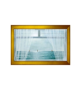 Manzara Temalı Kanvas Tablo 50 x 70 cm Gold Çerçeve