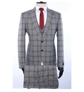 Jan Carlucci Slimfit Yelekli Drop 6 Takım-GRİ