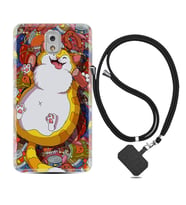 Samsung Note 3 4 5 8 9 20 Ultra 10 Lite Kılıf Boyun Askılı Silikon Tombul Kedi 1739