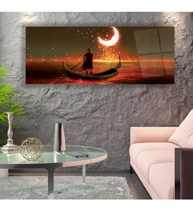 Ayın Kızıllığı Cam Tablo