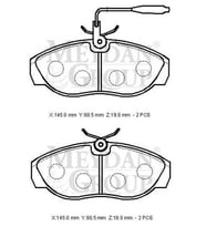 OPEL VIVARO- 04/08; ÖN FREN BALATASI (2 KABLOLU)(DİSK)(145x60,5x18) (BRAMAX) 4254.51 775-6350