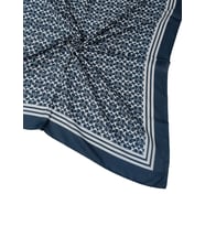 Işıl İpek C Desen Cotton Vual Eşarp 90x90 cm (Lacivert-Beyaz)