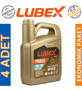 Lubex Primus MV-LA 5W-30 5 Lt Tam Sentetik Motor Yağı (4 Adet)