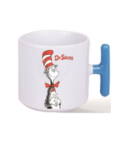 Kişiye Özel Dr.seuss Şapkadaki Kedi Çocuk Kulplu Özel Süblimasyon Baskılı Porselen Kupa Bardak Mavi T
