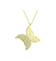 Gümüş Gold Kelebek Kadın Kolye CSR2180930