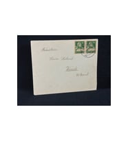 1927 yılından İsviçre Zarf 2x Helvetia 10 Franco Pullu varış Damgalı