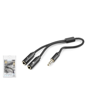3.5Mm Mikrofon Ve Aux Ses Ayırıcı Adaptör Siyah HDX1083