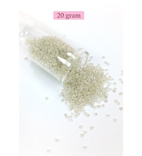 Dökme Cam Kum Boncuk (11/0) 2 mm - 20 Gram - Şeffaf - BNC034