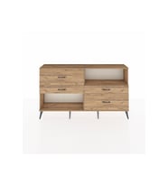 Arges Konsol Tek Raflı 4 Çekmeceli  176x30x99 Çam-Çam