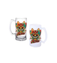 Ghostbastır Design Aloha Kulplu Bira Bardağı Buzlu veya Şeffaf Seçenekli 009