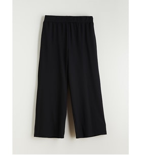 LCW Modest Siyah Beli Lastikli Geniş Paça Kadın Pantolon