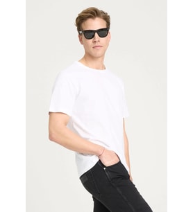 Wrangler Erkek Basic Logo Regular Fit Bisiklet Yaka Pamuklu Tişört - W241575 (Ekru)