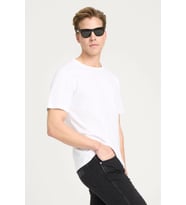 Wrangler Erkek Basic Logo Regular Fit Bisiklet Yaka Pamuklu Tişört - W241575 (Ekru)