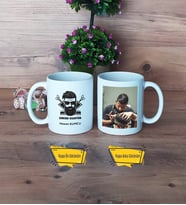 Erkek Kuaförü Kupa Bardak Beyaz Fotoğraflı Kuaförler Günü Hediyesi